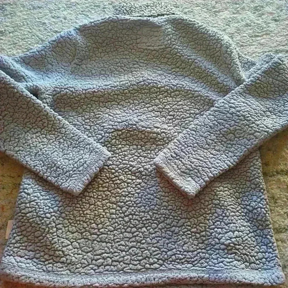Abercrombie & Fitch Womens Gray And Lilac 1/4 Zip Sherpa Sweater S - Picture 4 of 13